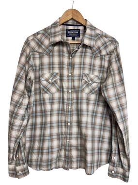 Panhandle Slim Western Pearl Snap Plaid Shirt Large